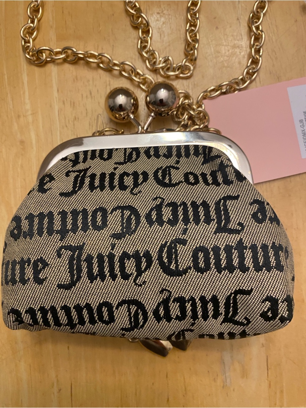 Juicy Couture Mini Kisslock Crossbody with Gold chain & Hardware. Logo. NWT. - Picture 3 of 6